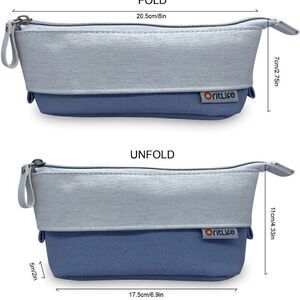 Oritlife Upgrade Pop-up Premium PU+Cotton, Standing Pencil Pouch light green